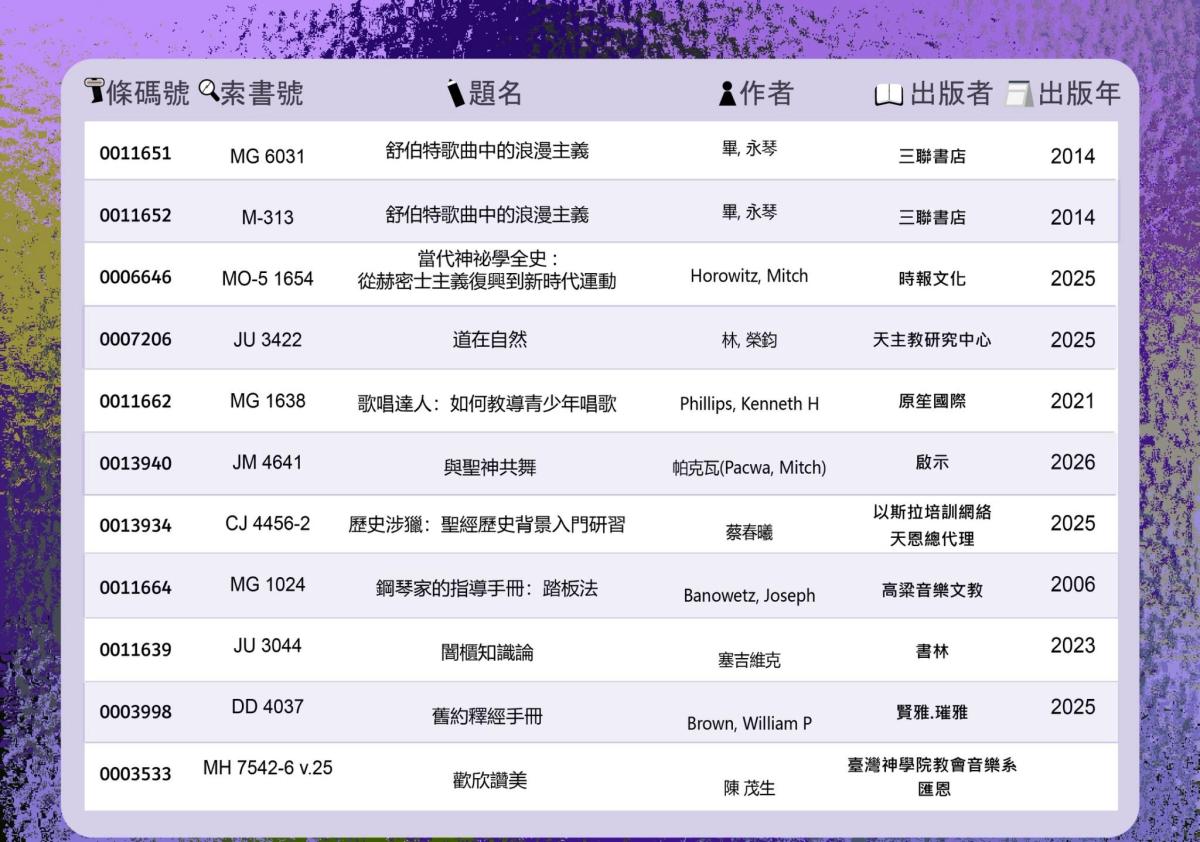 2026.10.05-2026.10.16新書展示(3/3)